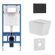 Комплект 3в1 IBERICA BLANCA инсталляция SILENCIO, унитаз TOLEDO ALTO белый, кнопка смыва INOX-R черный матовый (IB001.TLA.234.1504)