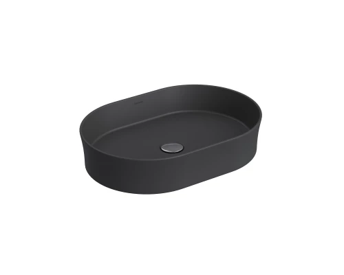 Раковина Ego SL накладная овал, 55x38 см, без отверстия под смеситель, овальная, антрацит матовый, B