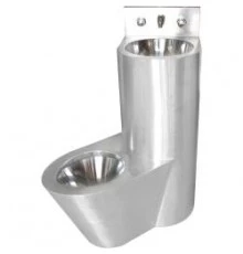 Туалет из нержавеющей стали с умывальником COMBI антивандальный левый