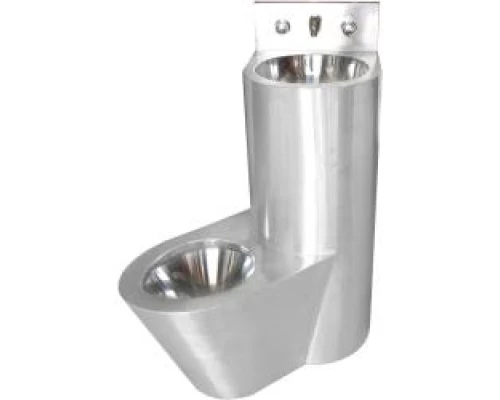 Туалет из нержавеющей стали с умывальником COMBI антивандальный левый