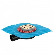 Трап водосток ZENTRUM Norma 100х100, золото глянец, выпуск D50 H65 боковой, BERGES