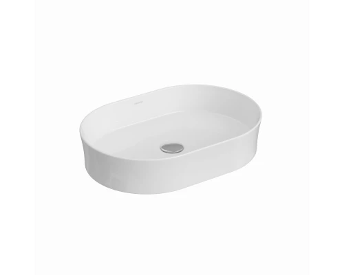 Раковина Ego SL накладная овал, 55x38 см , без отверстия под смеситель, овальная, белый глянец, BERG