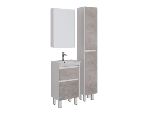 Шкаф зеркальный Lemark UNIVERSAL 50х80 см 1 дверный, петли слева, цвет корпуса: Белый глянец