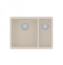 Кухонная мойка Lemark SINARA 550.2-U подстольного монтажа с доп.чашей из кварцгранита, Шампань 