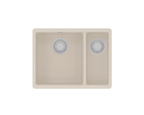 Кухонная мойка Lemark SINARA 550.2-U подстольного монтажа с доп.чашей из кварцгранита, Шампань 
