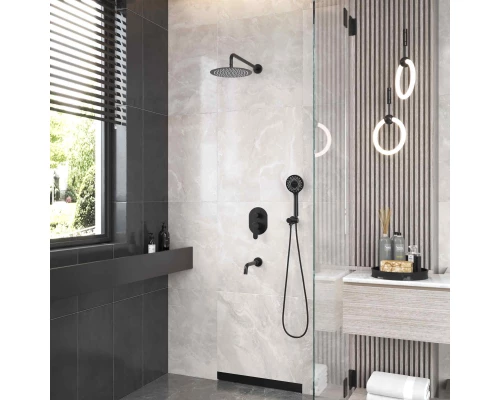 Душевой комплект VENTAS 3R BLACK, черный матовый, BERGES
