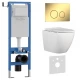 Комплект 3в1 IBERICA BLANCA инсталляция SILENCIO MINI, унитаз BILBAO ALTO белый, кнопка смыва INOX-O золото глянцевое (IB.001M.BLA.231.816)