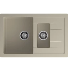 GRANFEST Мойка композит QUADRO GF-Q--775KL 1.5-чаш+крыло 775*500мм   топаз арт.GF-