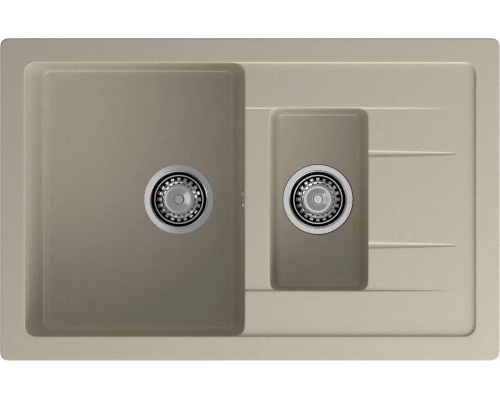 GRANFEST Мойка композит QUADRO GF-Q--775KL 1.5-чаш+крыло 775*500мм   топаз арт.GF-