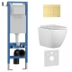 Комплект 3в1 IBERICA BLANCA инсталляция SILENCIO MINI, унитаз BILBAO ALTO белый, кнопка смыва INOX-R золото матовое (IB.001M.BLA.231.1503)