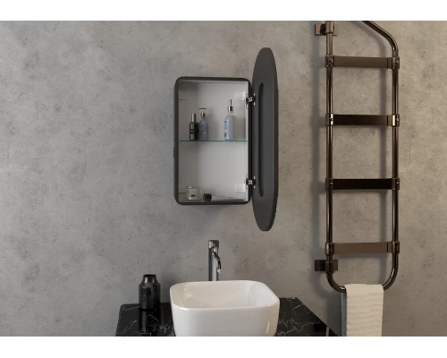 Зеркало-шкаф Elmage black LED 450х800