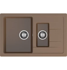 GRANFEST Мойка композит QUADRO GF-Q--775KL 1.5-чаш+крыло 775*500мм   терракот арт.GF-