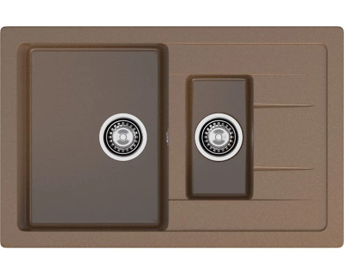 GRANFEST Мойка композит QUADRO GF-Q--775KL 1.5-чаш+крыло 775*500мм   терракот арт.GF-