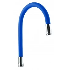 Излив гибкий из силикона,с аэратором, цвет синий., СЛАВЕН, 115