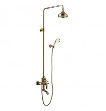 Brava Смеситель для ванны-душа, пов.излив 206мм верх.лейка 'Троп.дождь', р/ОД, золото, LM, LM4762G