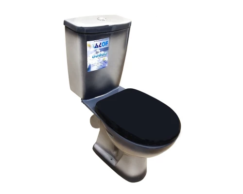 УЮТ  Унитаз-компакт, косой выпуск, 2-х реж.арм-ра Инкоэр, сид.п/п Уклад, черный, ROSA