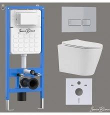 Комплект 3в1 IBERICA BLANCA инсталляция SILENCIO, унитаз BURGOS ALTO белый, кнопка смыва ESTI-R хром матовый (IB001.BRA.231.214)