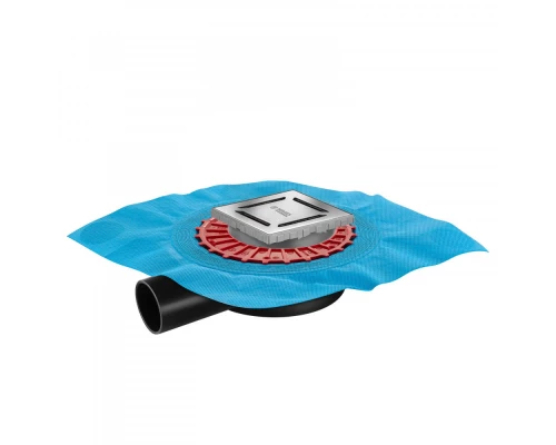 Трап водосток ZENTRUM Norma 100х100, хром глянец, выпуск D50 H65 боковой, BERGES