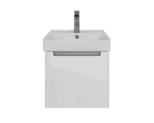 Тумба Lemark BUNO MINI 45 см под 1 раковину, подвесная, 1 ящик, цвет планки: Серый, цвет корпуса, фа