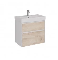 Тумба Lemark COMBI 80 см под 1 раковину, подвесная/напольная, 2 ящика, цвет фасада: Дуб кантри, цвет