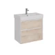 Тумба Lemark COMBI 80 см под 1 раковину, подвесная/напольная, 2 ящика, цвет фасада: Дуб кантри, цвет