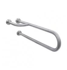 Поручень полукруглый левый неподвижный с тремя точками опоры, матовый.