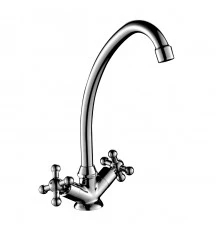 G02 Смеситель для кухни, выс.пов.излив 162мм, р/ДВ, хром, ROS, G02-71