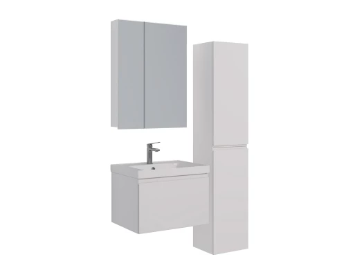 Тумба Lemark VEON MINI 60 см под 1 раковину, подвесная,1 ящик, цвет корпуса, фасада: Белый глянец