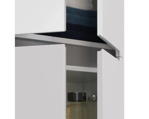 Пенал Lemark BUNO 50 см подвесной/напольный, 4-х дверный, цвет планки: Серый, цвет корпуса, фасада: 