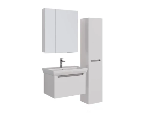 Тумба Lemark BUNO MINI 70 см под 1 раковину, подвесная, 1 ящик, цвет планки: Серый, цвет корпуса, фа