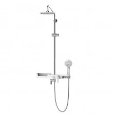 Tropic Смеситель для ванны-душа, пов.аэратор верх.лейка'Троп.дождь',р/ОД, хром/белый, LM,LM7007C