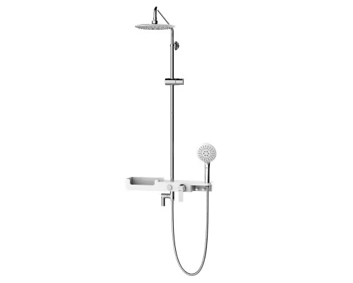 Tropic Смеситель для ванны-душа, пов.аэратор верх.лейка'Троп.дождь',р/ОД, хром/белый, LM,LM7007C