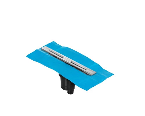 Желоб водосток SIMPEL 400, матовый хром, S-сифон D50/105 H50 вертикальный, BERGES