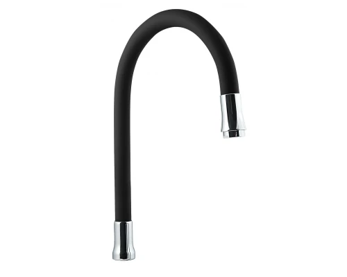 Излив гибкий из силикона,с аэратором, цвет черный., СЛАВЕН, 099