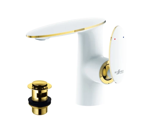 RS30 Смеситель для раковины, монолит.излив 161мм, р/ОД, хром, ROS, RS30-11W