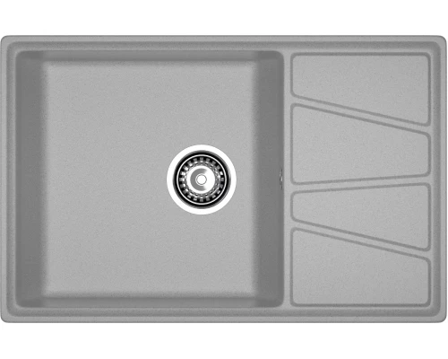 GRANFEST Мойка композит VERTEX, GF-V-780L, чаш+кр 780*500, серый