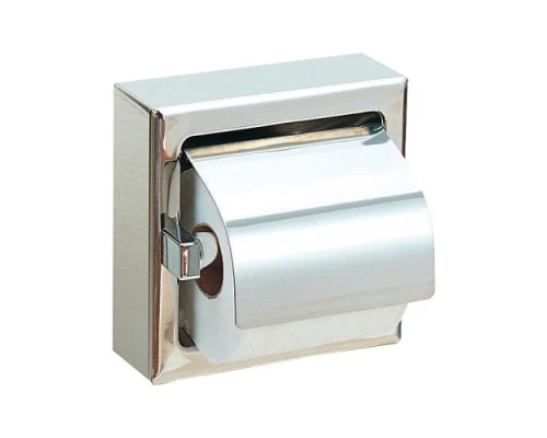 Держатель  для 1 рулона туалетной  бумаги с крышкой  квадратный из нержавеющей стали  матовый