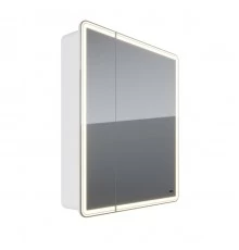 Шкаф зеркальный Lemark ELEMENT 70х80 см 2-х дверный, с подсветкой, с розеткой, цвет корпуса: Белый