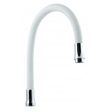 Излив гибкий из силикона,с аэратором, цвет белый., СЛАВЕН, 098