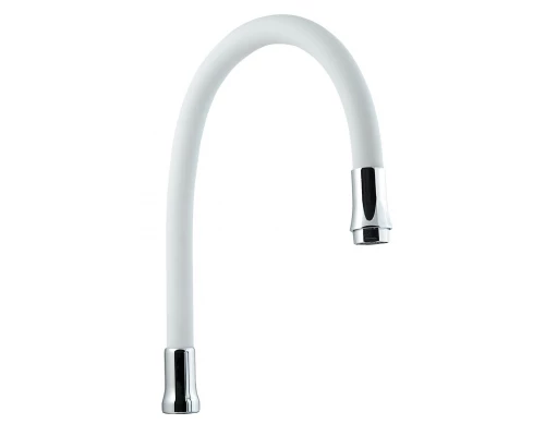 Излив гибкий из силикона,с аэратором, цвет белый., СЛАВЕН, 098