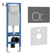 Комплект 2в1 IBERICA BLANCA инсталляция SILENCIO MINI, кнопка смыва ESTI-Q серый матовый (IB.001M.837)