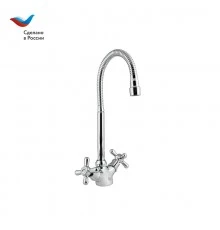 ПРОРАБ Смеситель для кухни с гибким изливом,двуручный, СЛАВЕН, О25