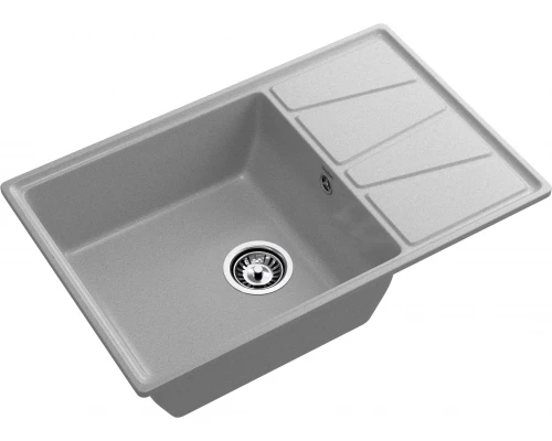 GRANFEST Мойка композит VERTEX, GF-V-780L, чаш+кр 780*500, серый