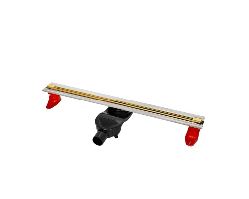 Желоб водосток SUPER Slim 700, золото глянец, S-сифон D50 H60 боковой, BERGES