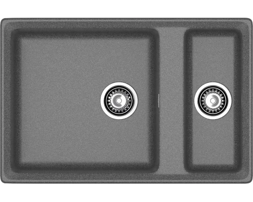 GRANFEST Мойка композит LEVEL, GF-LV-760K, 1.5-чаши 760*500, графит