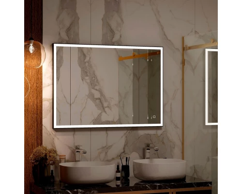 Зеркало Solid Black Led 1000x800, реверсивное крепление