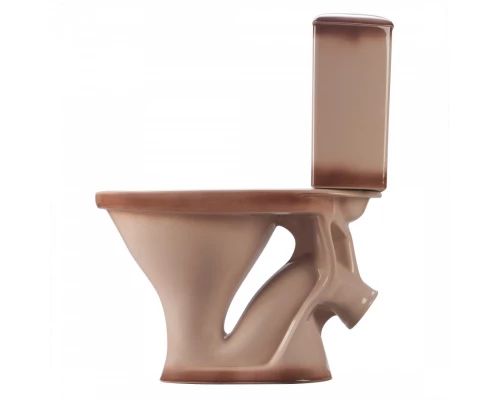 Унитаз-компакт "Вест" наклонный выпуск, с кнопочной арматурой и сиденьем, бежевый. SANTERI