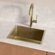 Кухонная мойка Lemark OLANGA 440 прямоугольная из нержавеющей стали цвет, Светлое золото