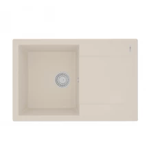 Кухонная мойка Lemark IMANDRA 760 врезная прямоугольная с крылом из кварцгранита, Шампань 