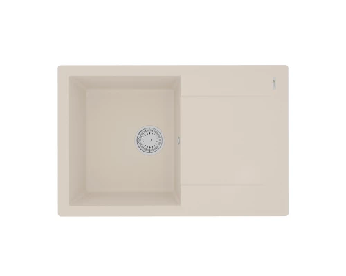 Кухонная мойка Lemark IMANDRA 760 врезная прямоугольная с крылом из кварцгранита, Шампань 